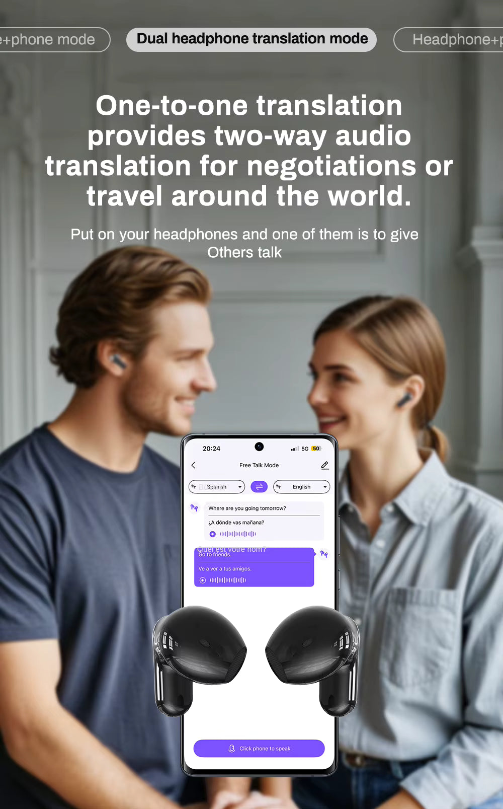 HTC NE20 — Audífonos Inalámbricos con Traductor IA